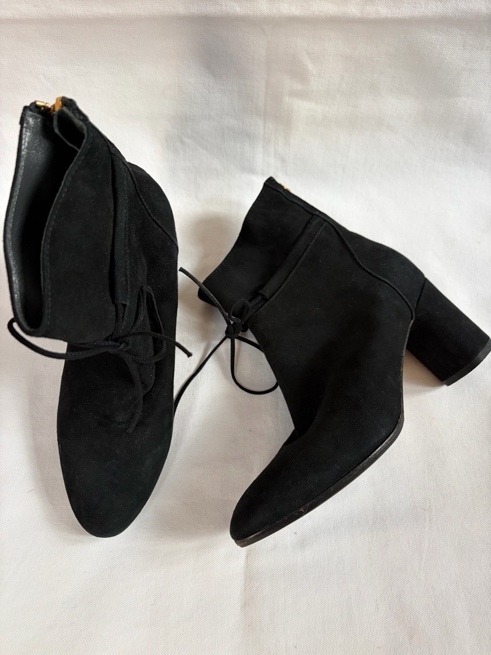 A. Soliani suede leather heeled ankle boots Black Size 36